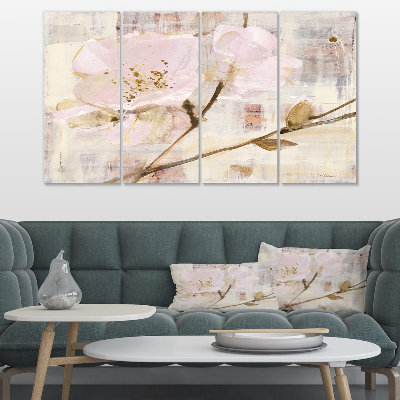 Designart - Elegance I Pink - Shabby Chic Canvas Art